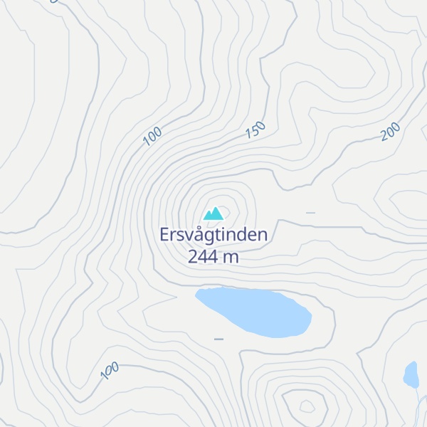 Map of Ersvågtinden