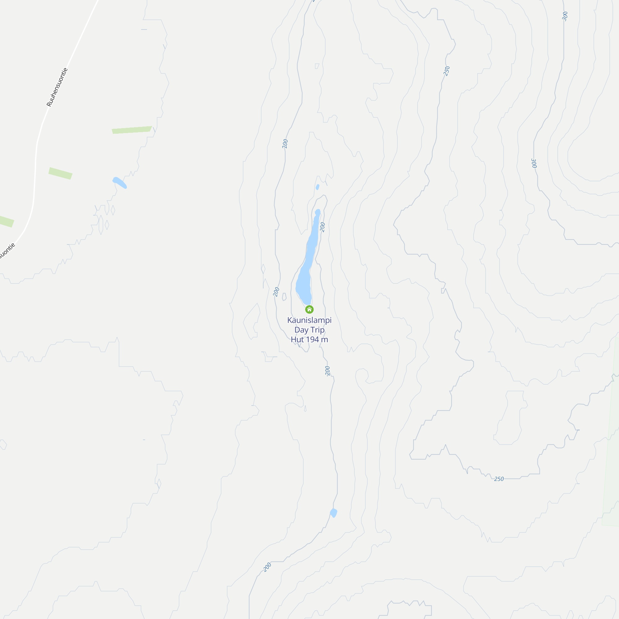 Kaunislampi Day Trip Hut map