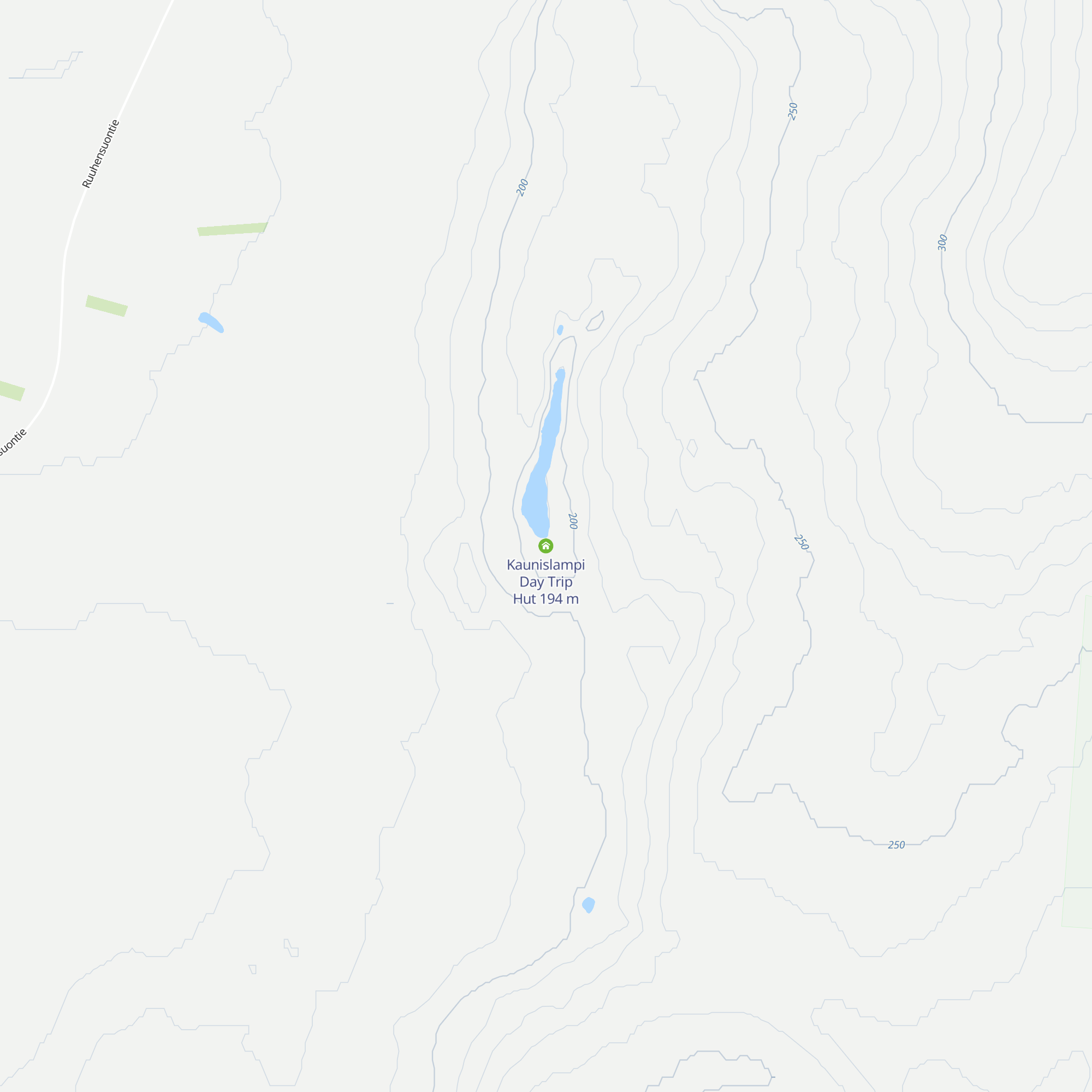 Kaunislampi Day Trip Hut map