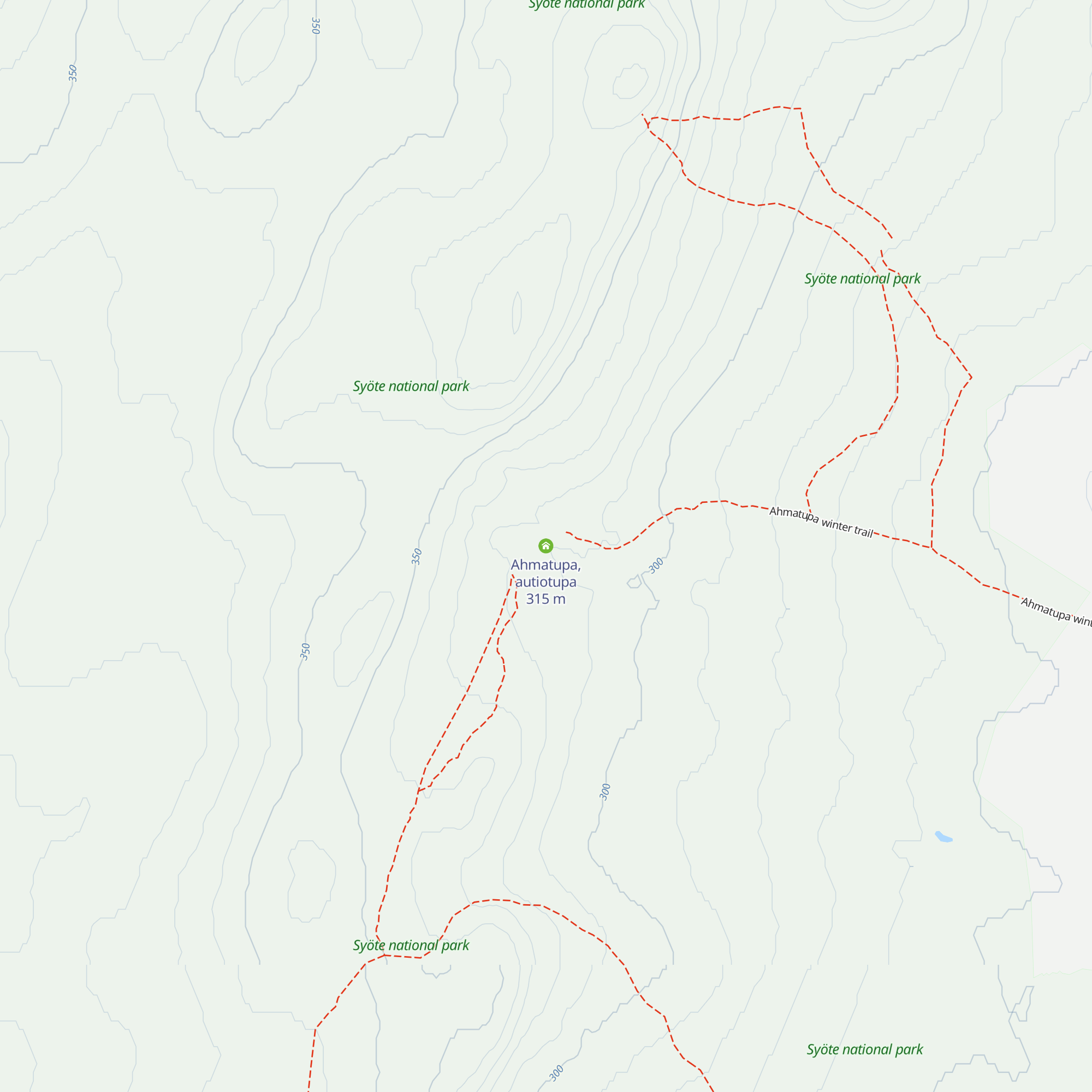 Ahmatupa, autiotupa map