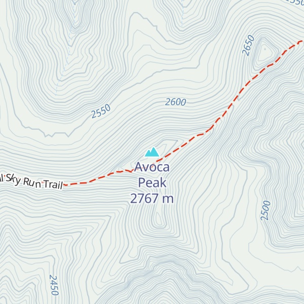 Map of Avoca Peak