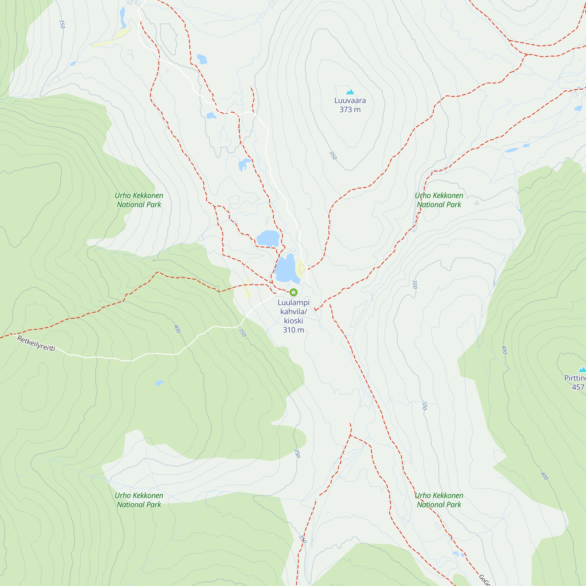 Luulampi Daytrip hut map