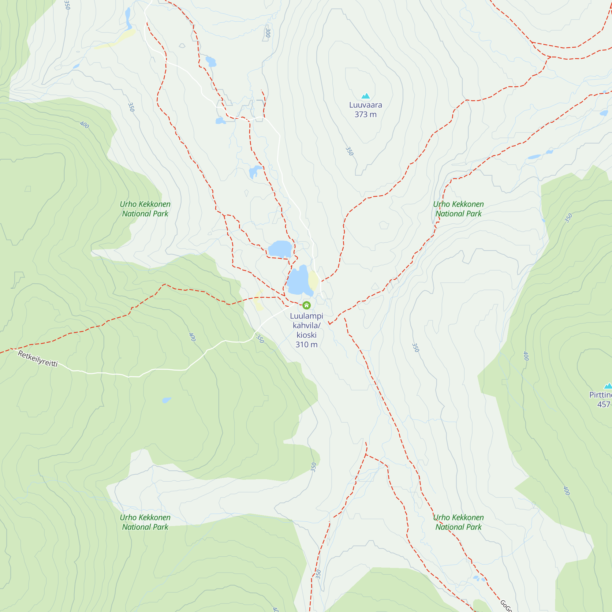 Luulampi Daytrip hut map