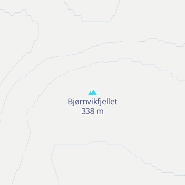 Map of Bjørnvikfjellet
