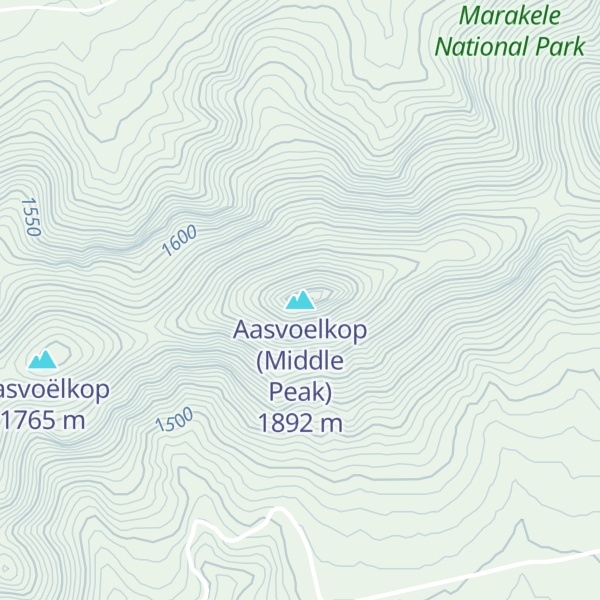 Map of Aasvoelkop (Middle Peak)