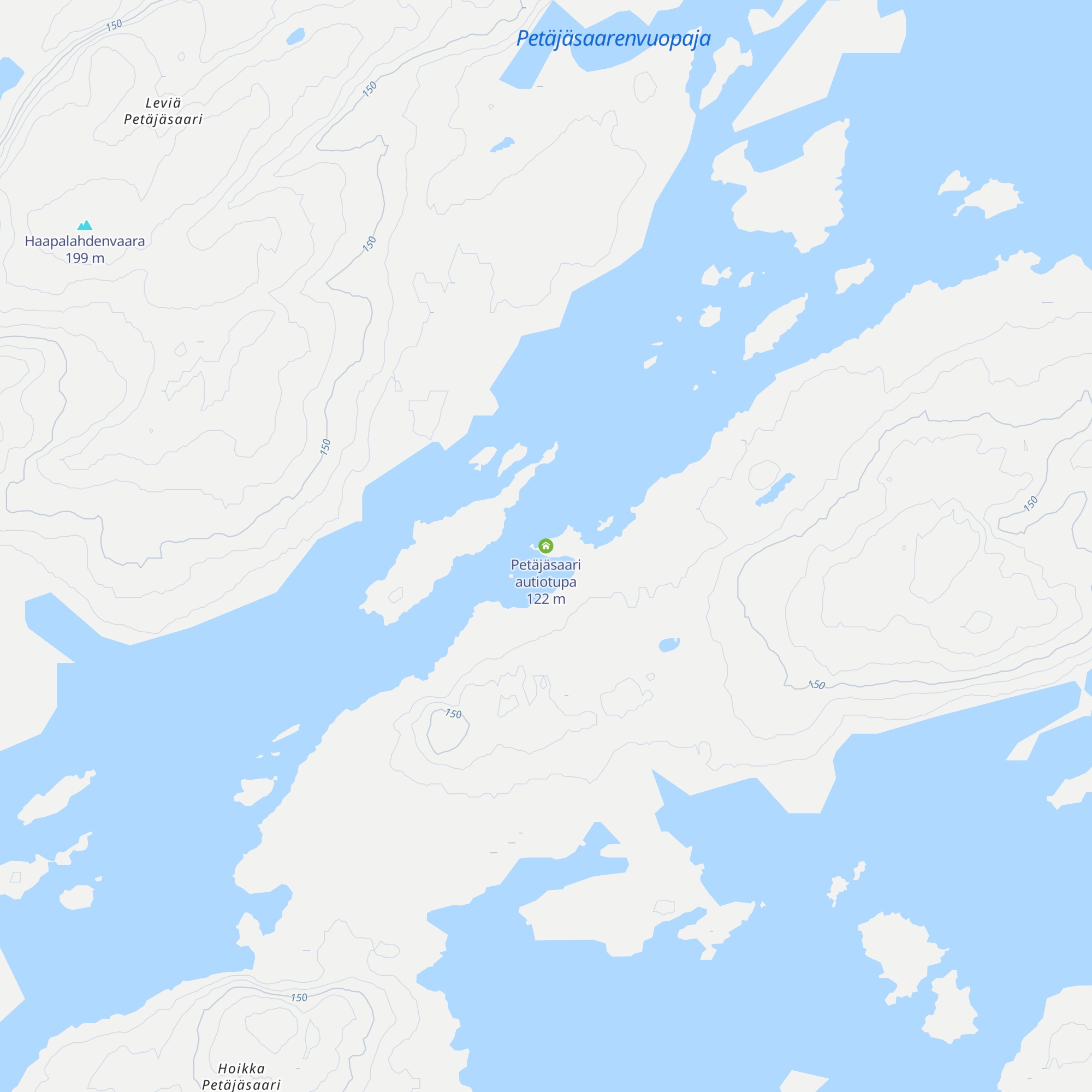 Petäjäsaari autiotupa map