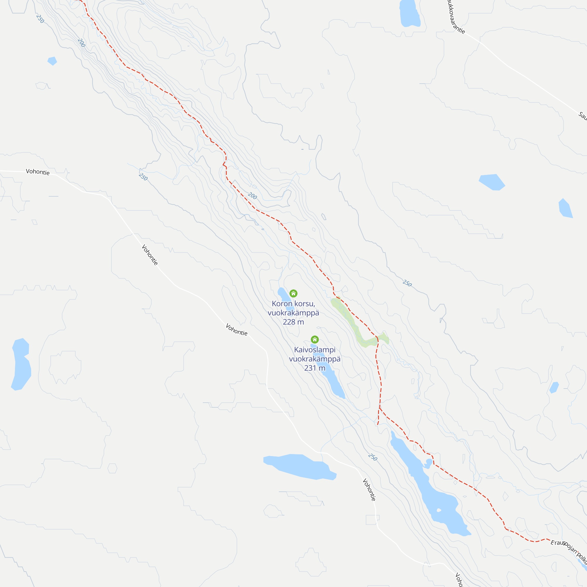 Koron korsu, vuokrakämppä map
