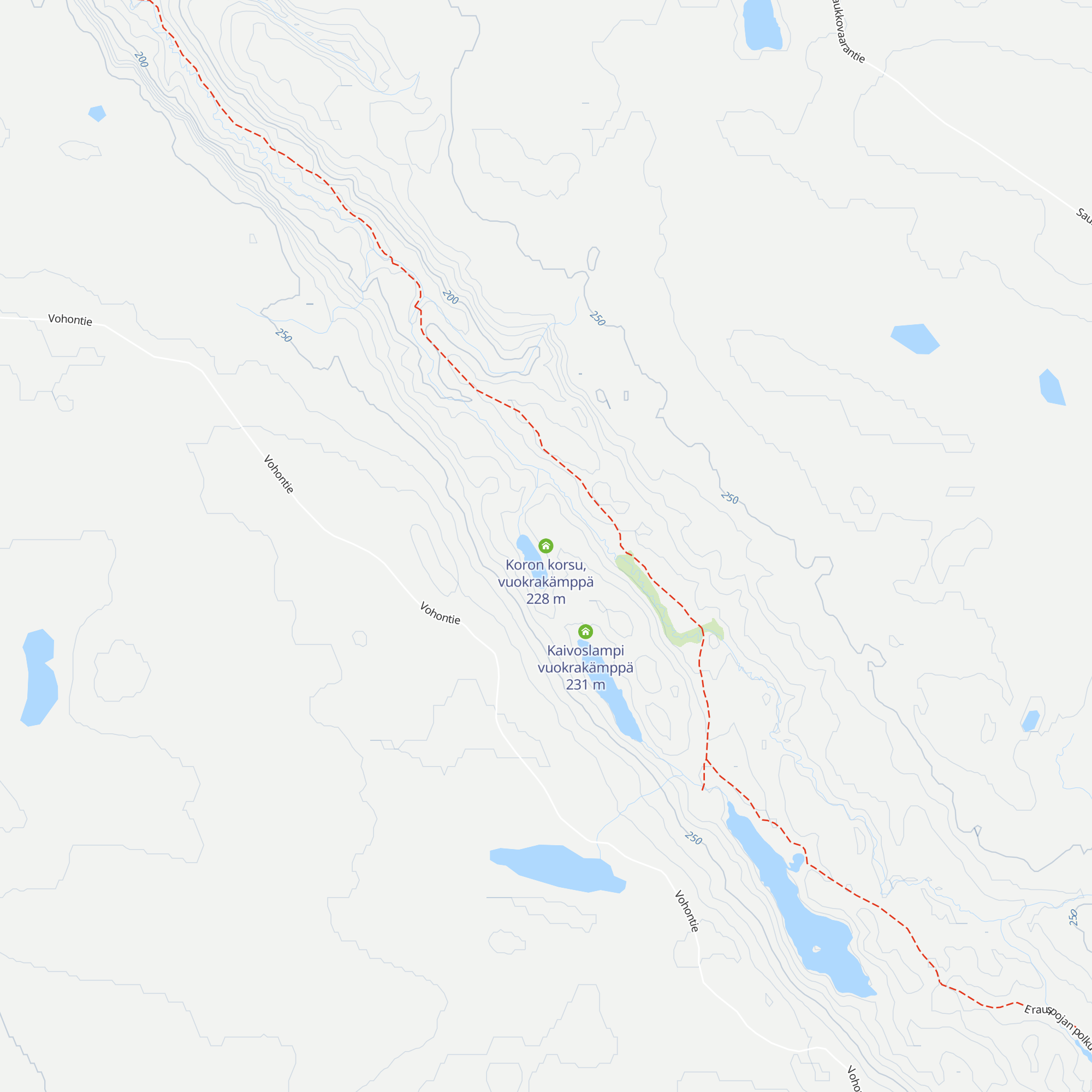 Koron korsu, vuokrakämppä map