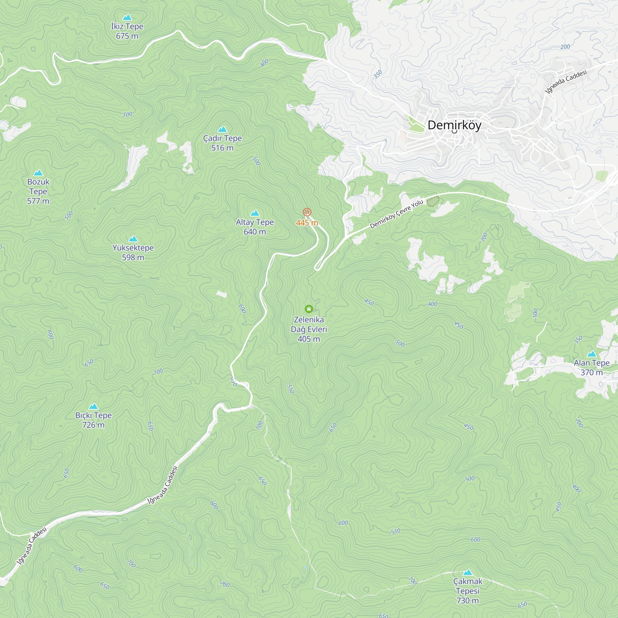 Zelenika Dağ Evleri map