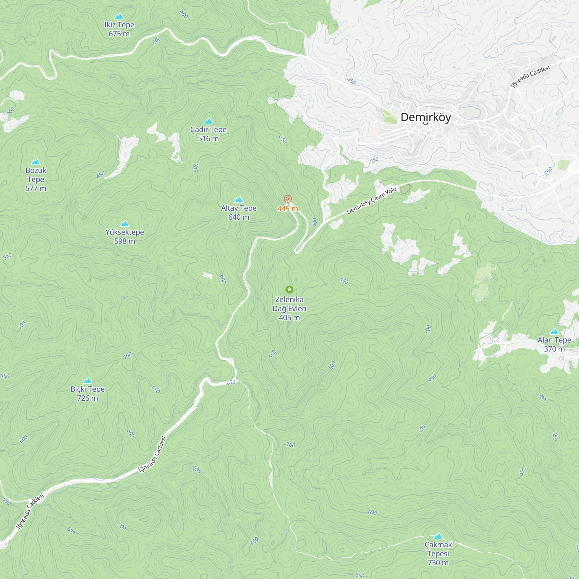 Zelenika Dağ Evleri map