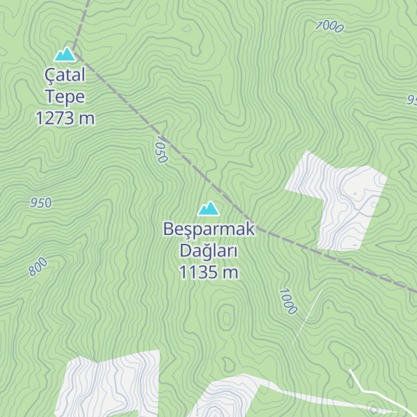 Map of Beşparmak Dağları