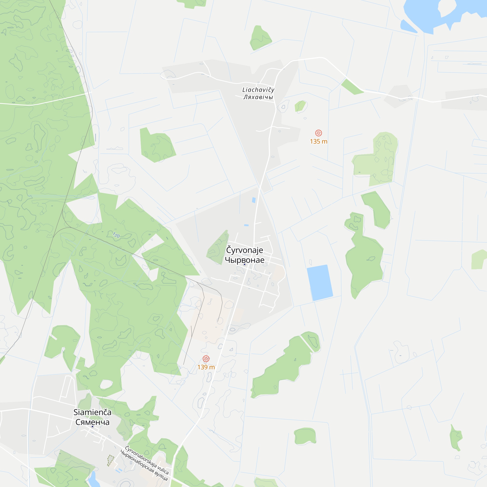Dom Palyaўnichaga «Chirvonae» map