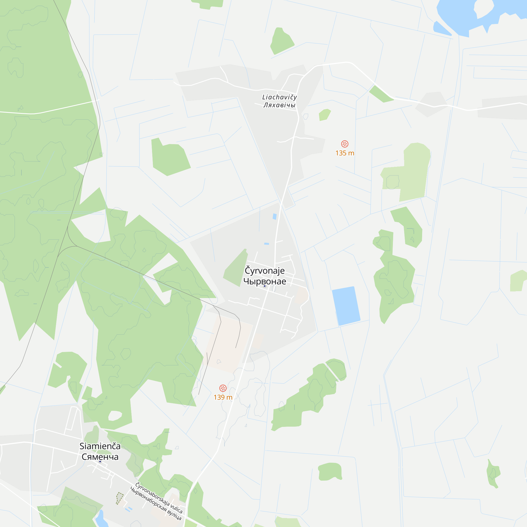 Dom Palyaўnichaga «Chirvonae» map
