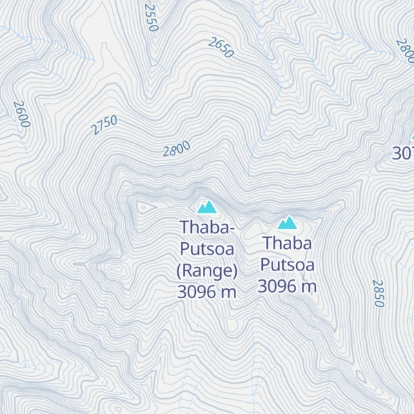Map of Thaba-Putsoa (Range)