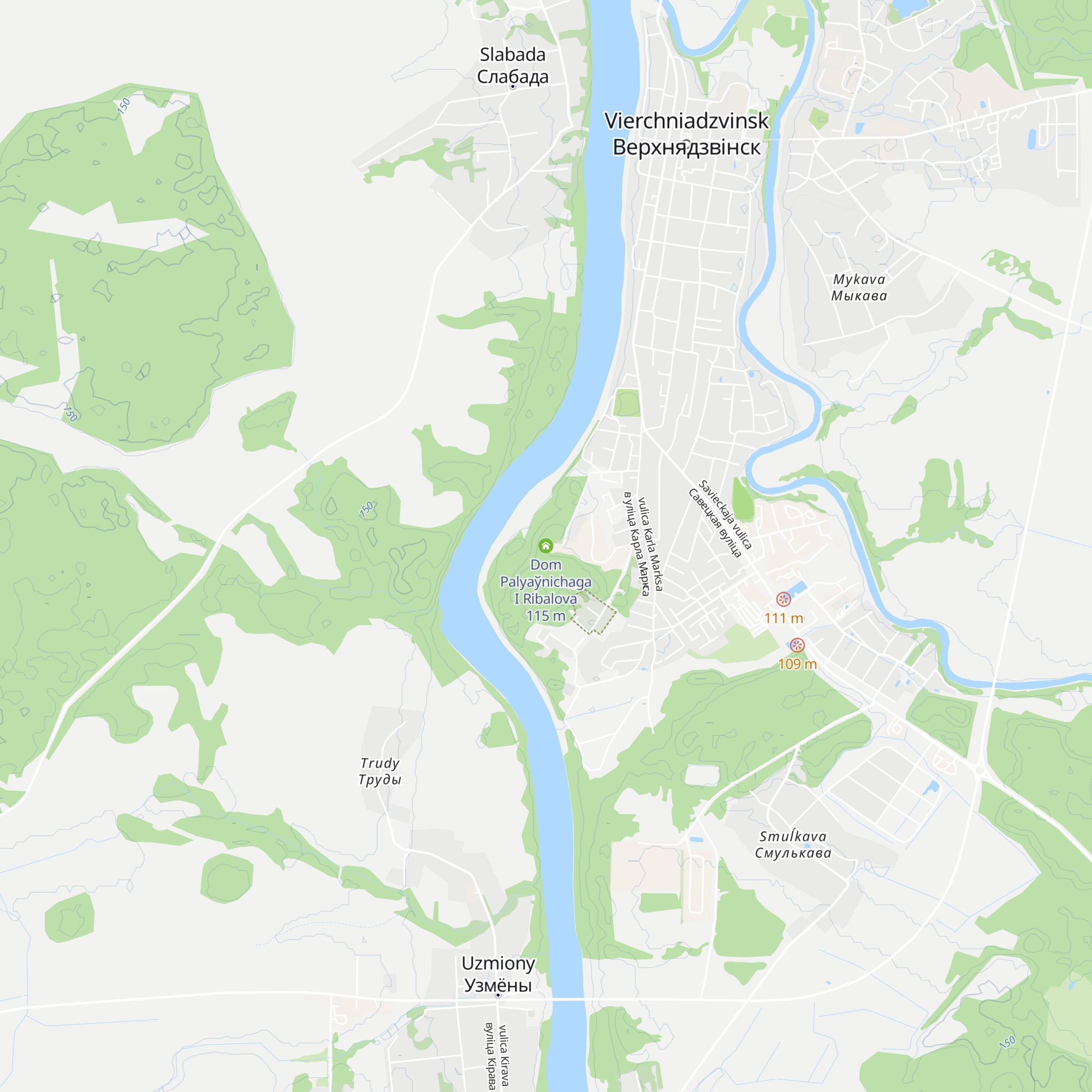 Dom Palyaўnichaga I Ribalova map