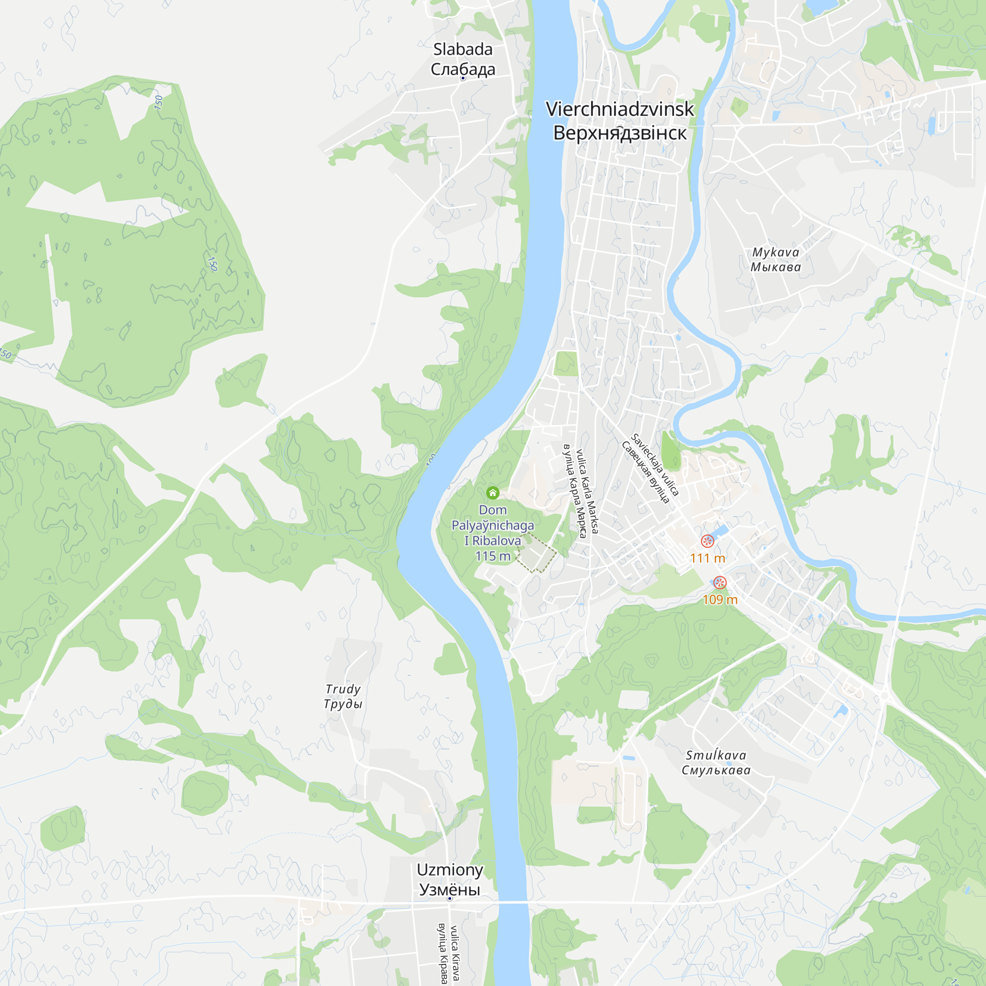 Dom Palyaўnichaga I Ribalova map