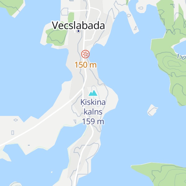 Map of Ķiskina kalns