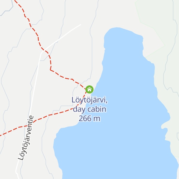 Map of Löytöjärvi, day cabin
