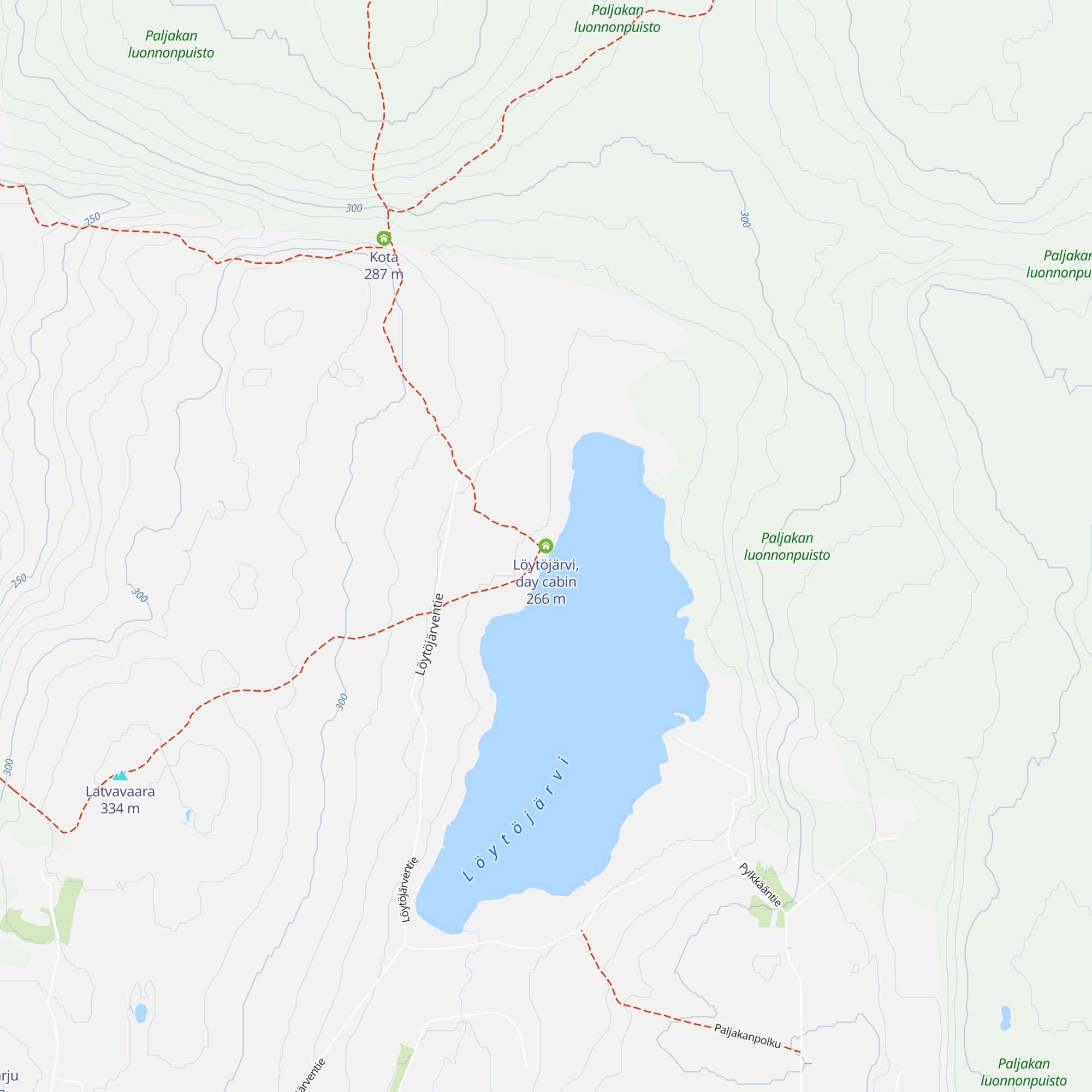 Löytöjärvi, day cabin map