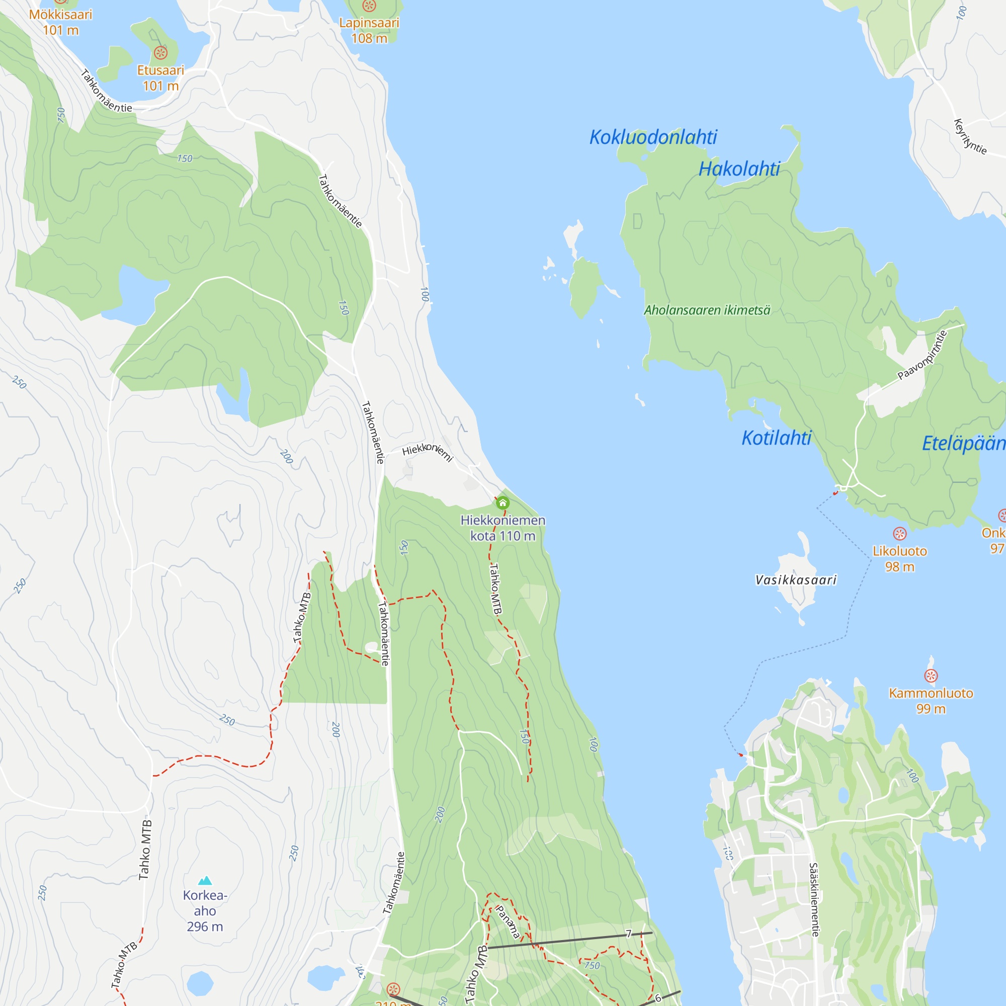 Hiekkoniemen kota map
