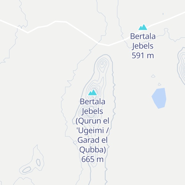 Map of Bertala Jebels (Qurun el 'Ugeimi / Garad el Qubba)