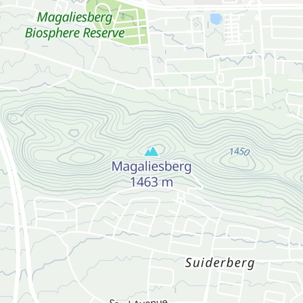 Map of Magaliesberg