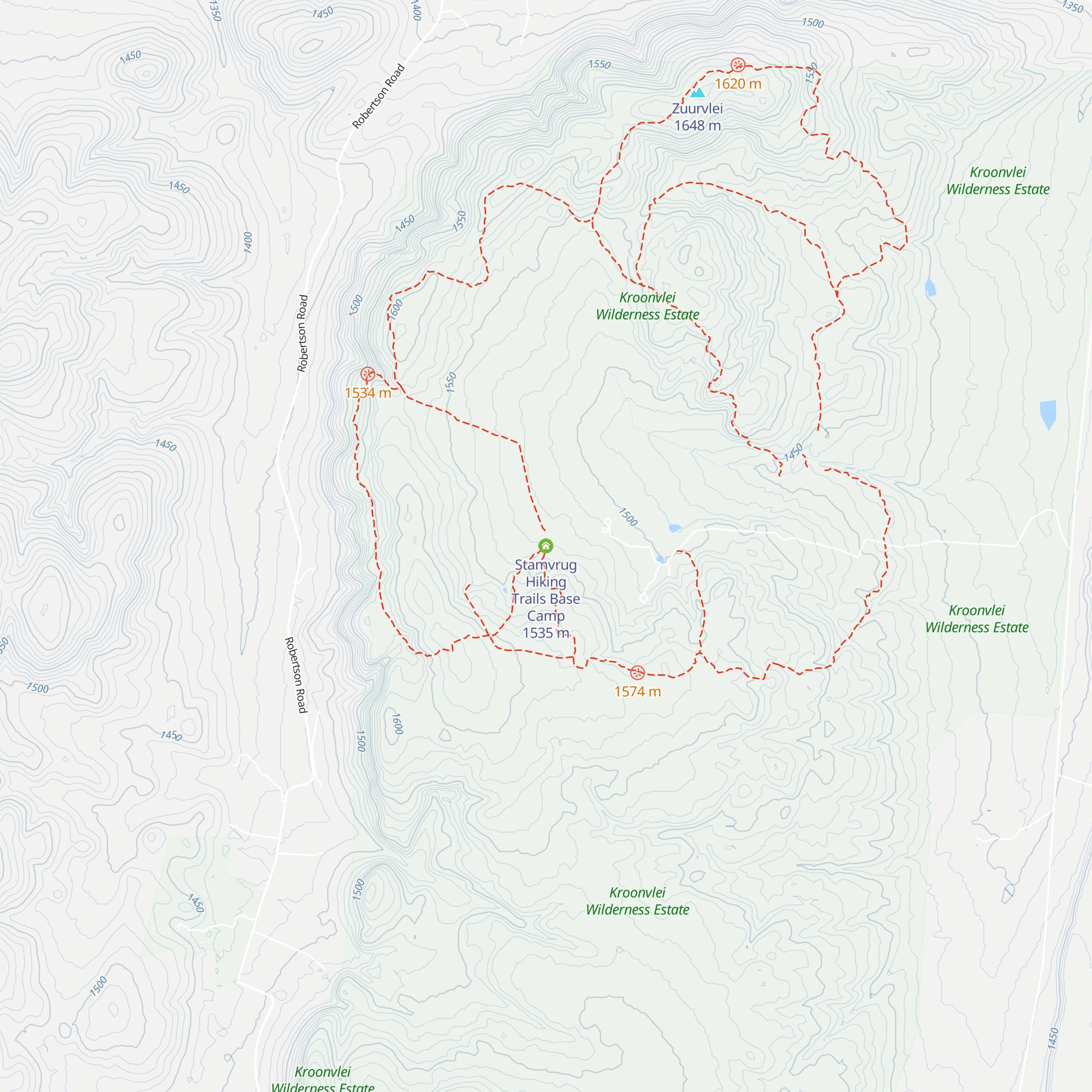 Stamvrug Hiking Trails Base Camp map