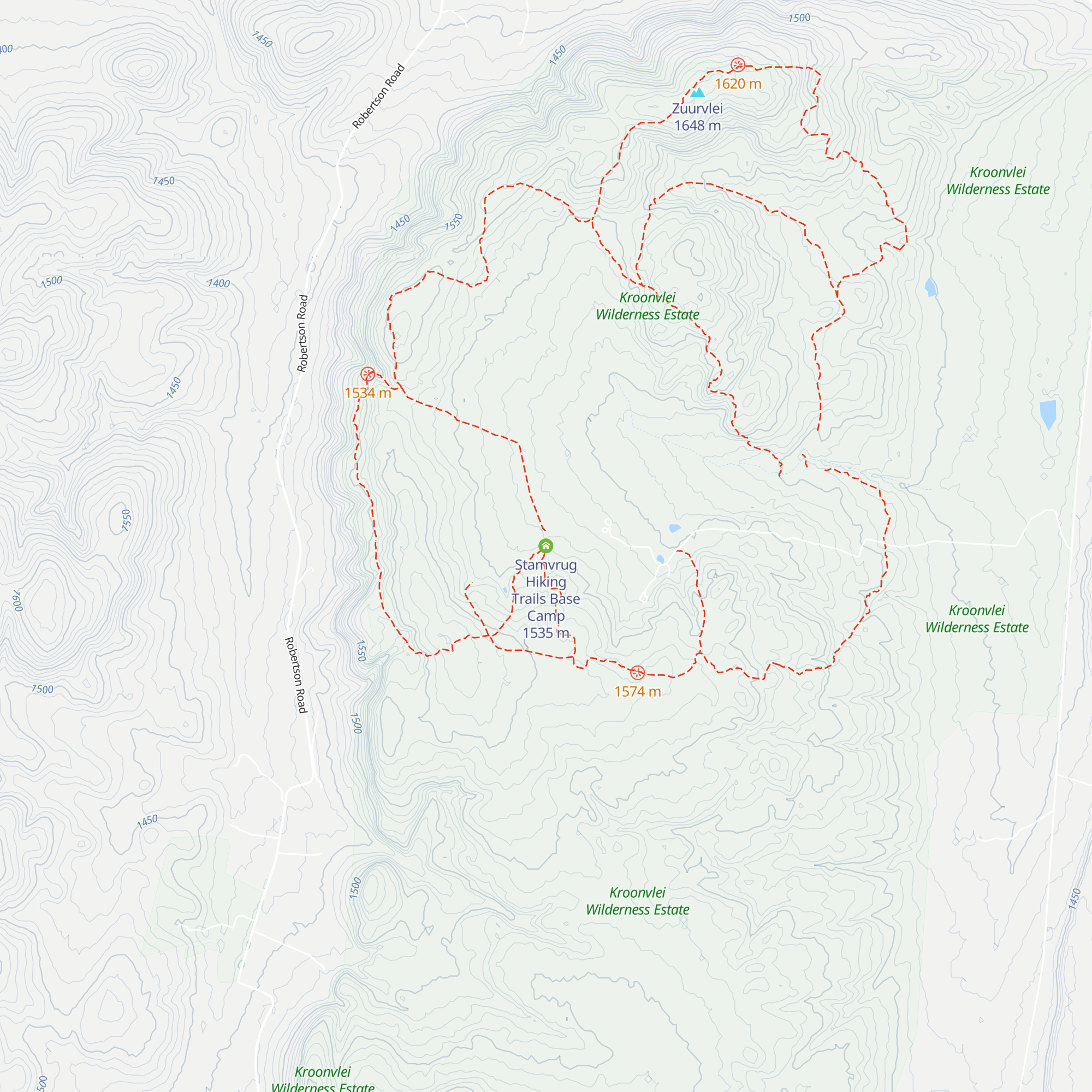 Stamvrug Hiking Trails Base Camp map