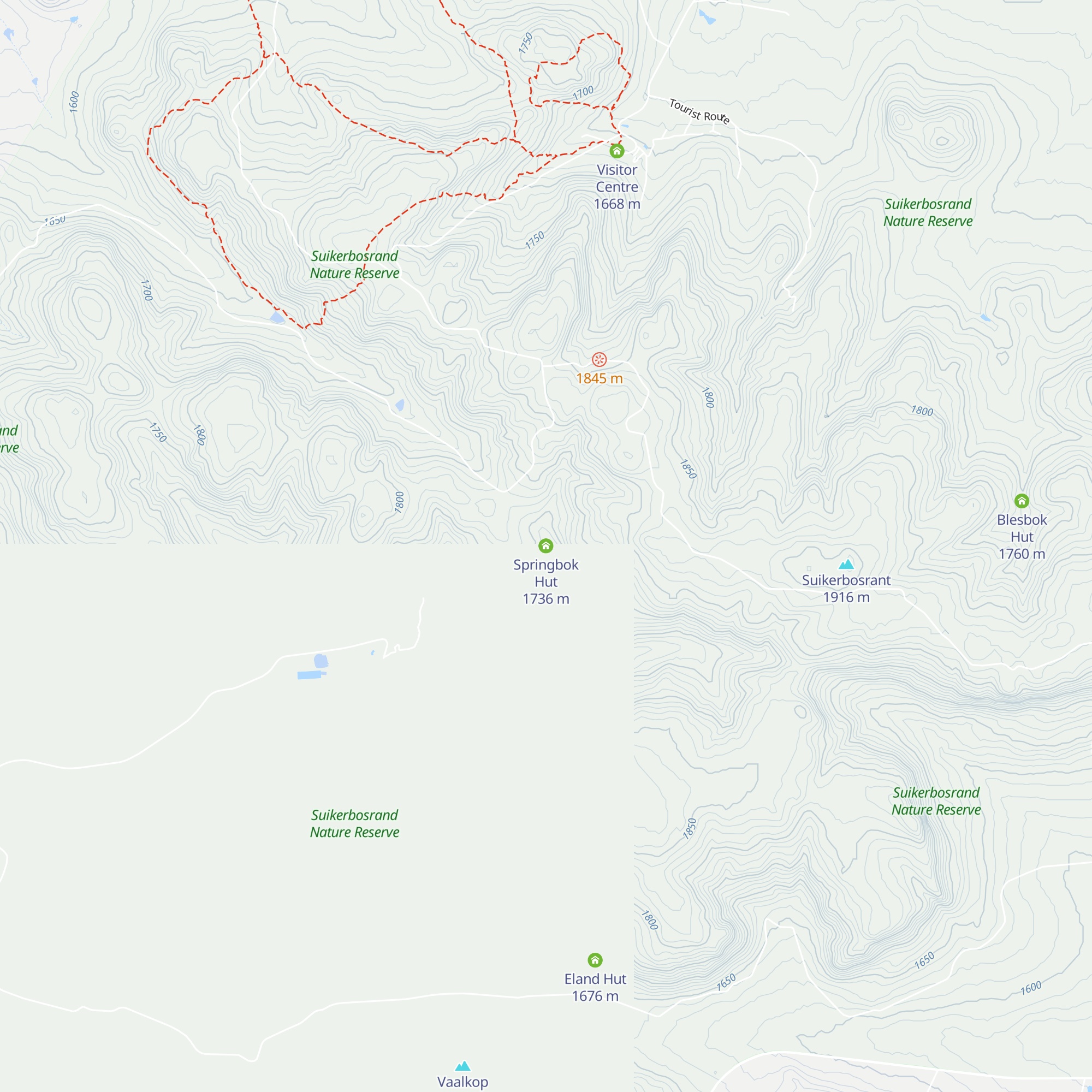 Springbok Hut map