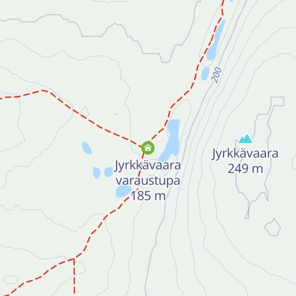 Map of Jyrkkävaara varaustupa