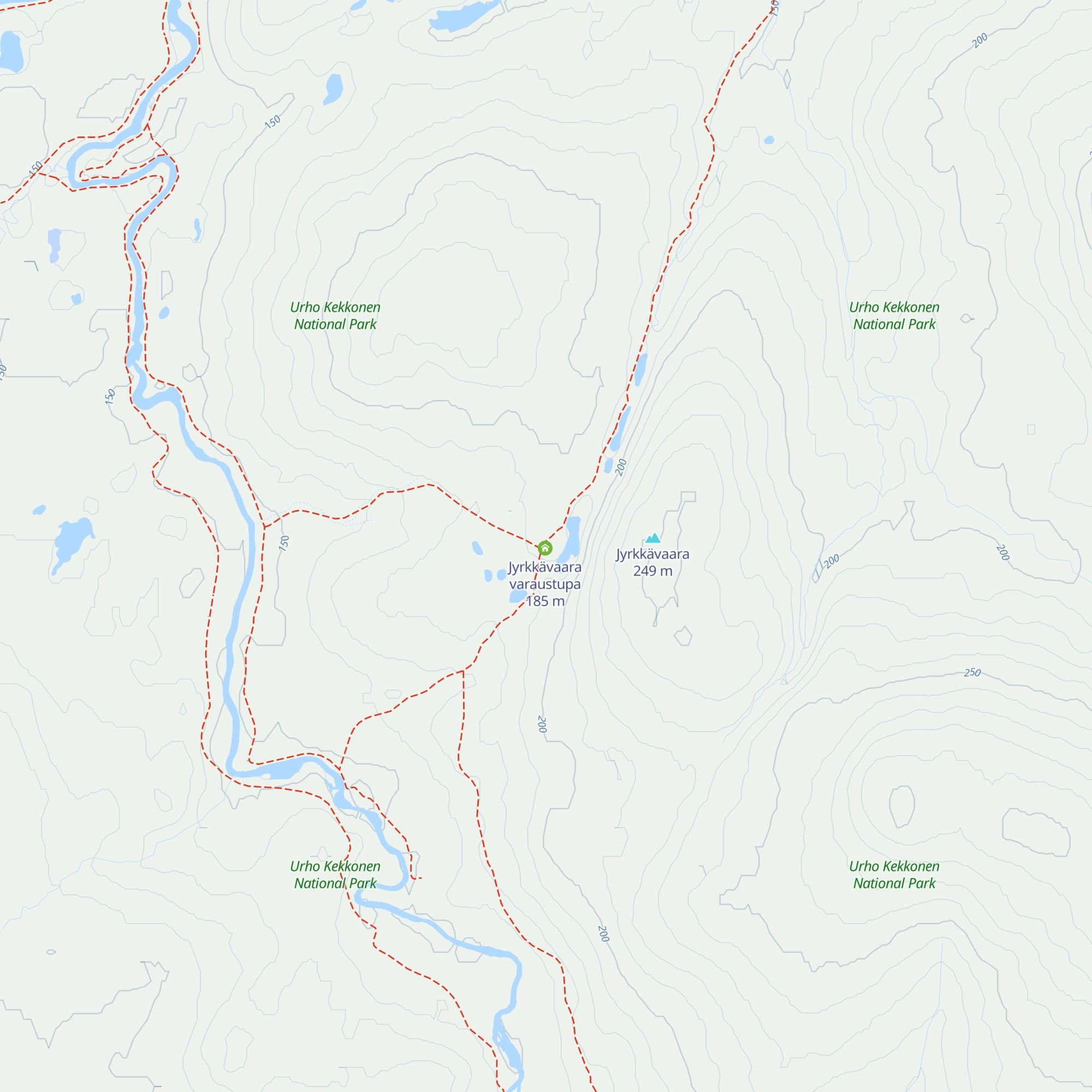 Jyrkkävaara autiotupa map