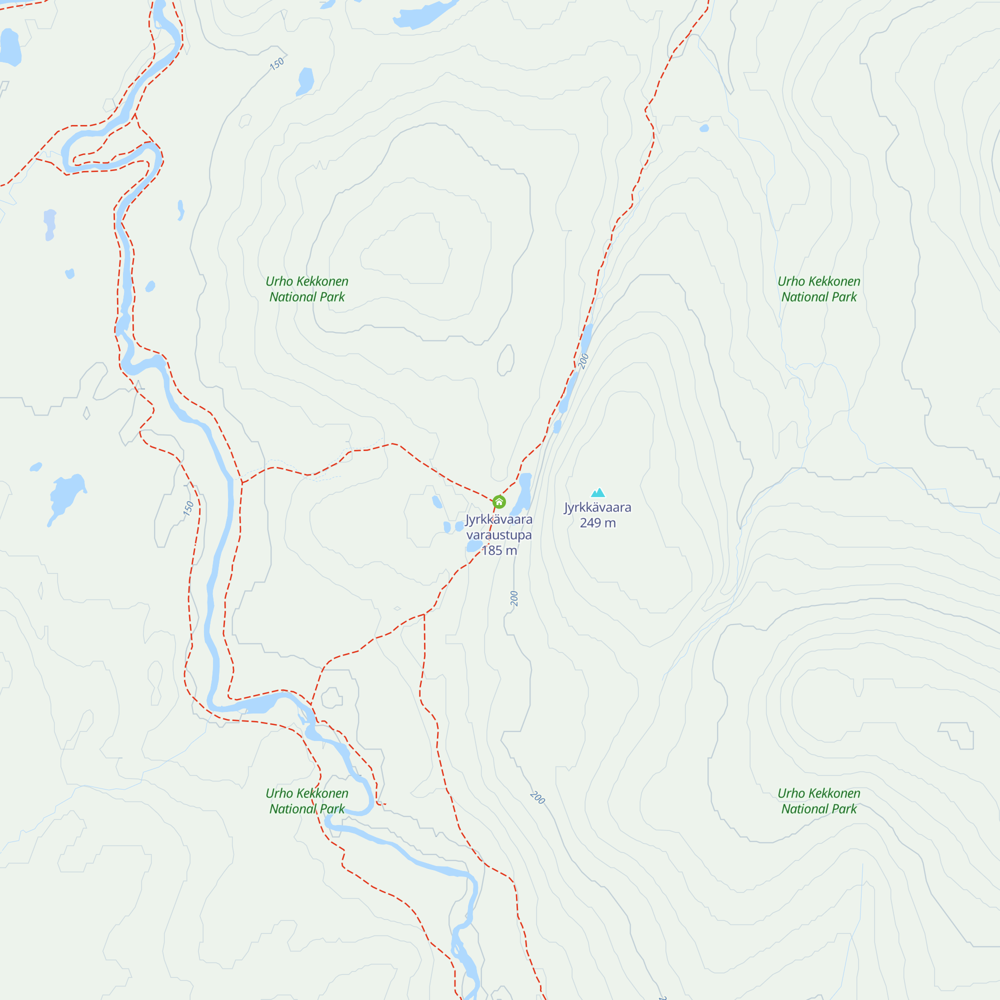Jyrkkävaara autiotupa map