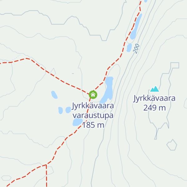 Map of Jyrkkävaara autiotupa