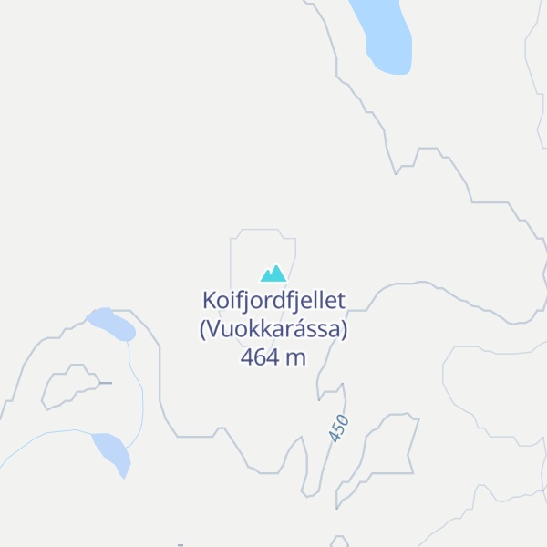 Map of Koifjordfjellet (Vuokkarássa)