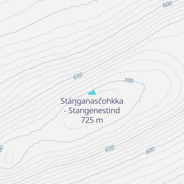 Map of Stáŋganasčohkka - Stangenestind