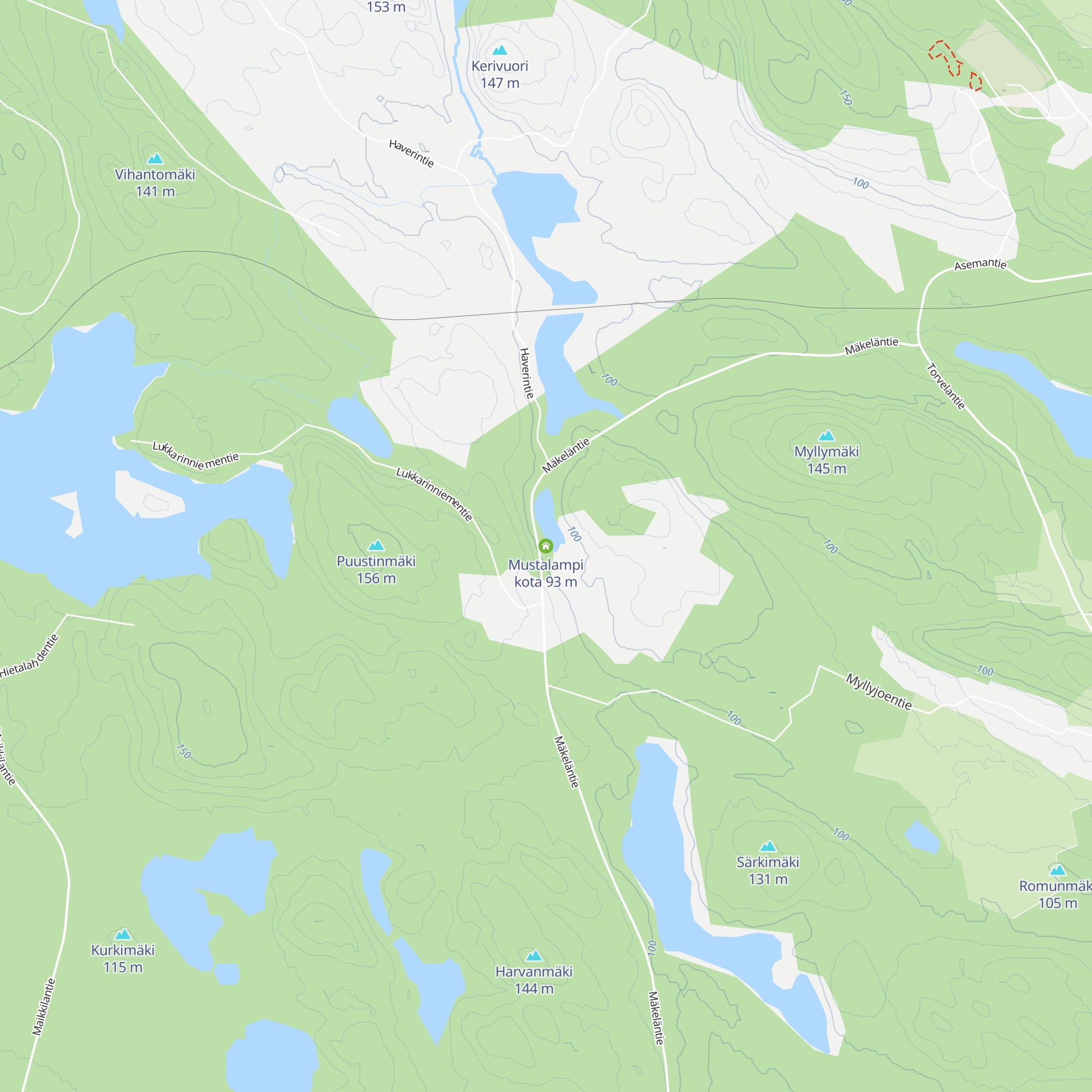 Mustalampi kota map