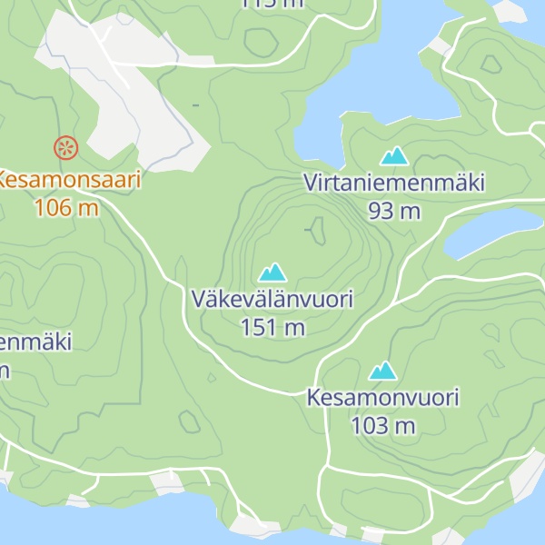 Map of Väkevälänvuori