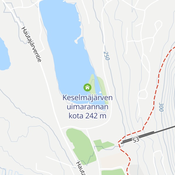 Map of Keselmäjärven uimarannan kota