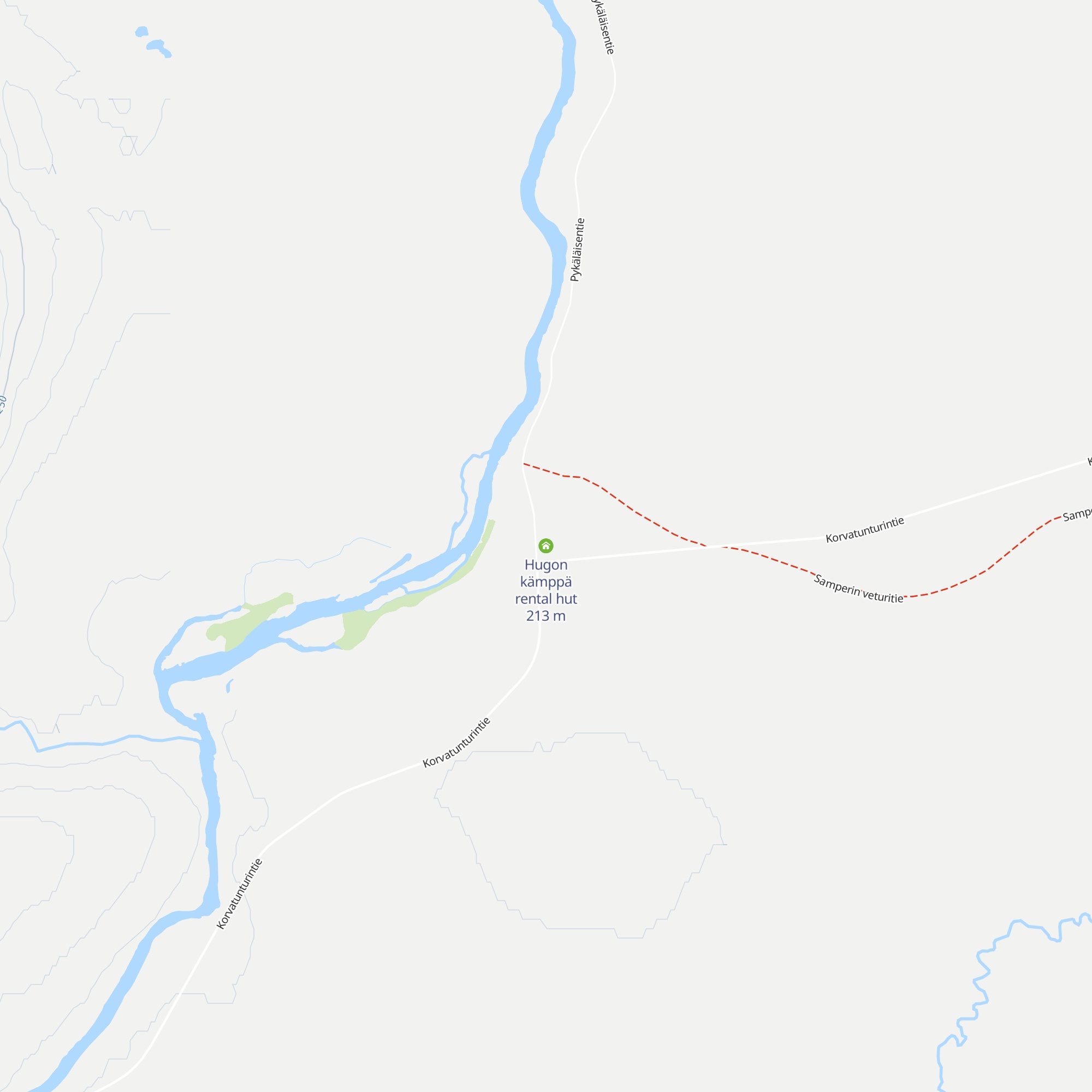 Hugon kämppä rental hut map