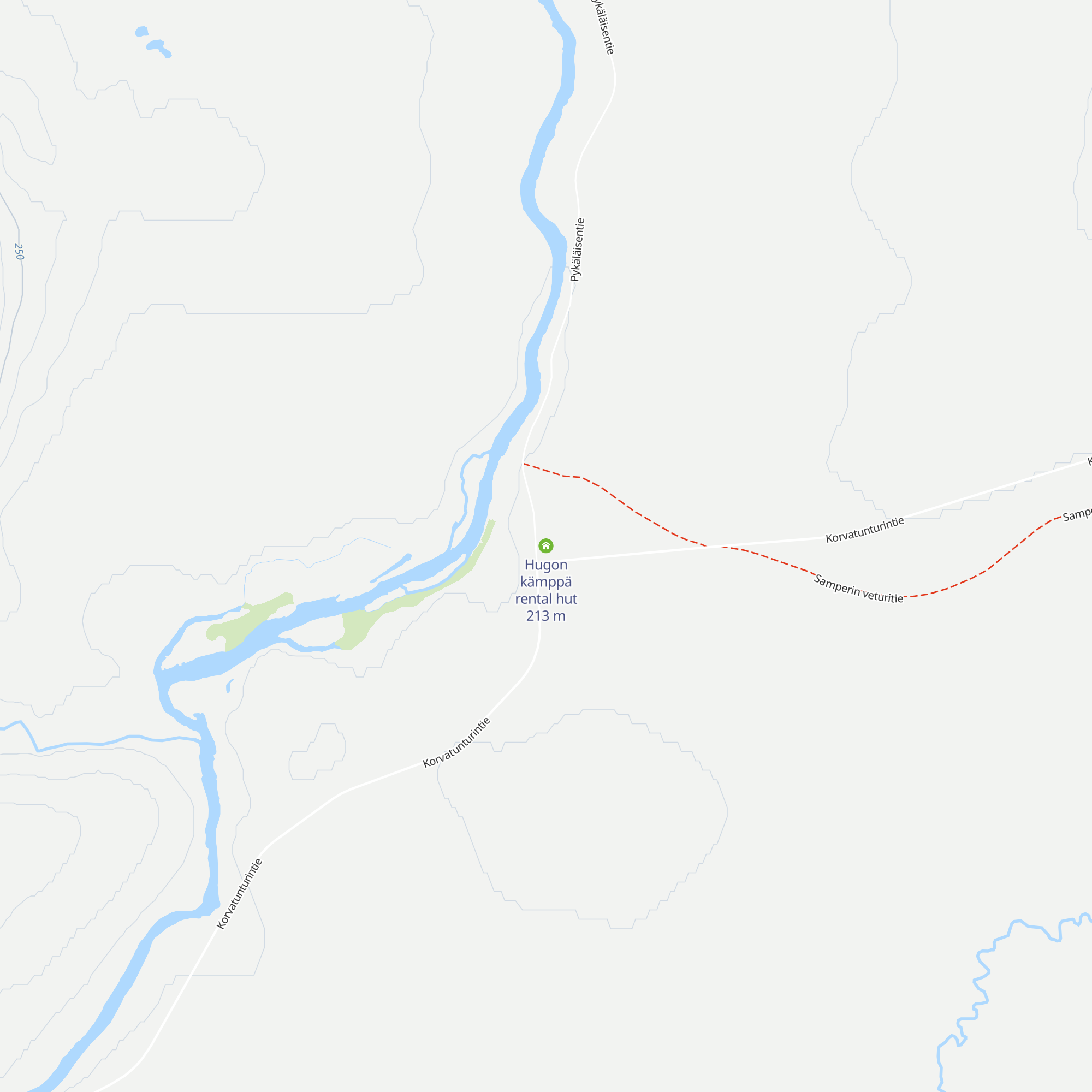 Hugon kämppä rental hut map