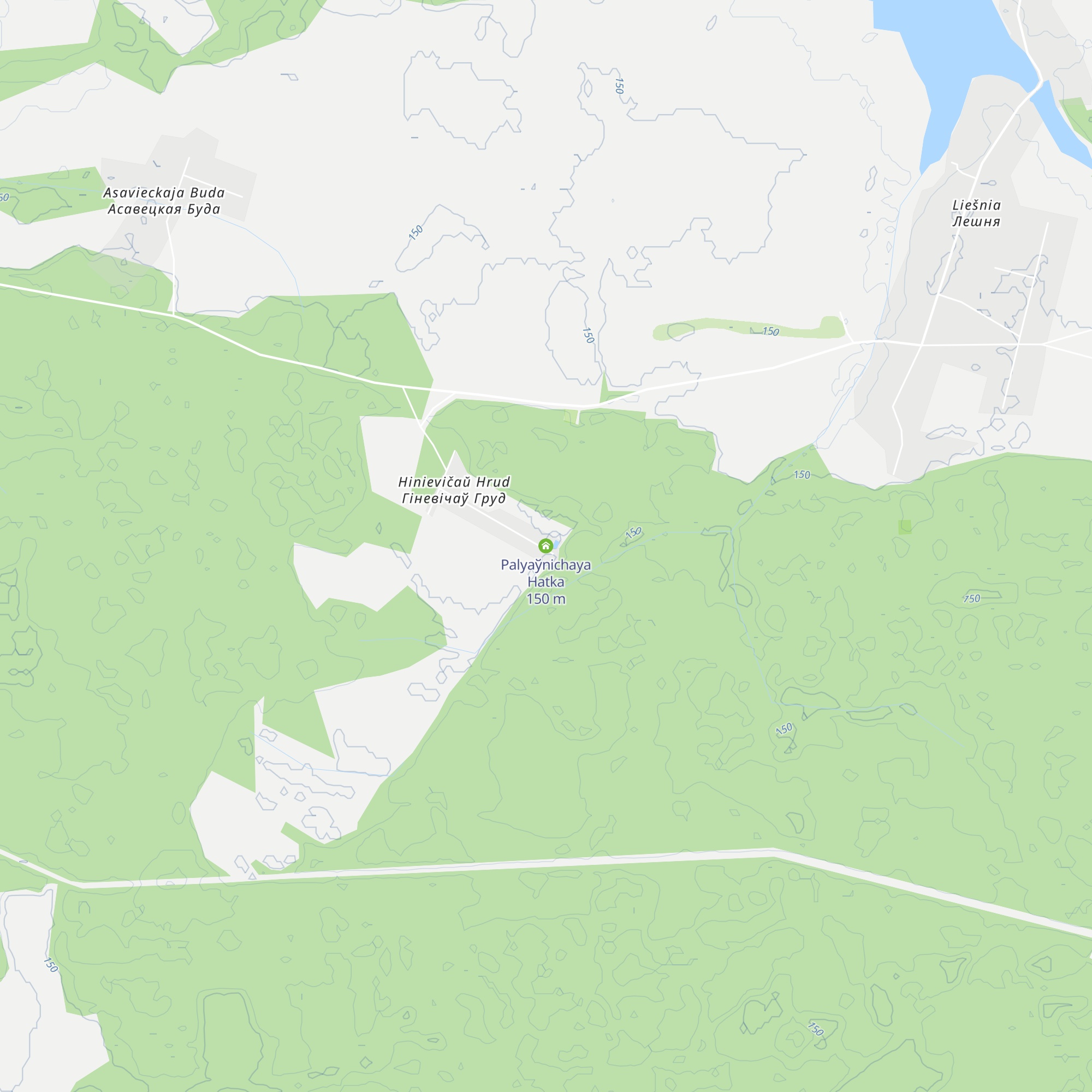 Palyaўnichaya Hatka map