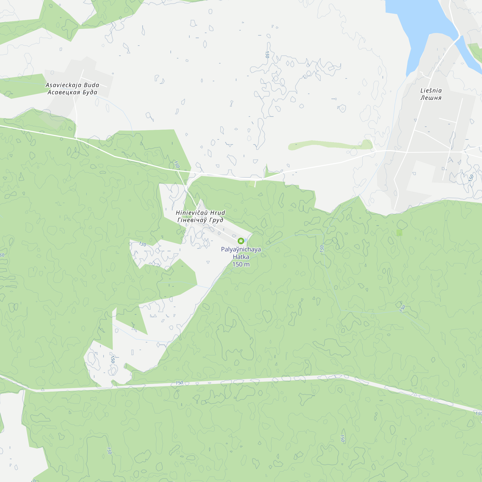 Palyaўnichaya Hatka map