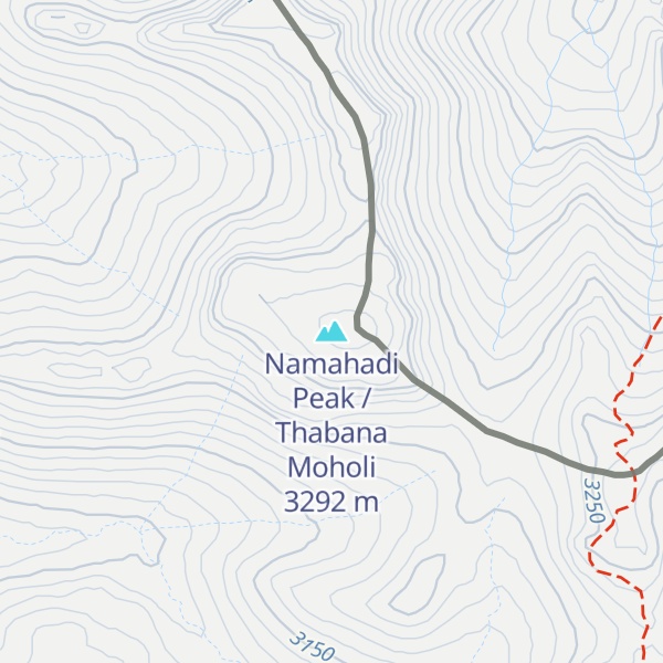 Map of Namahadi Peak / Thabana Moholi