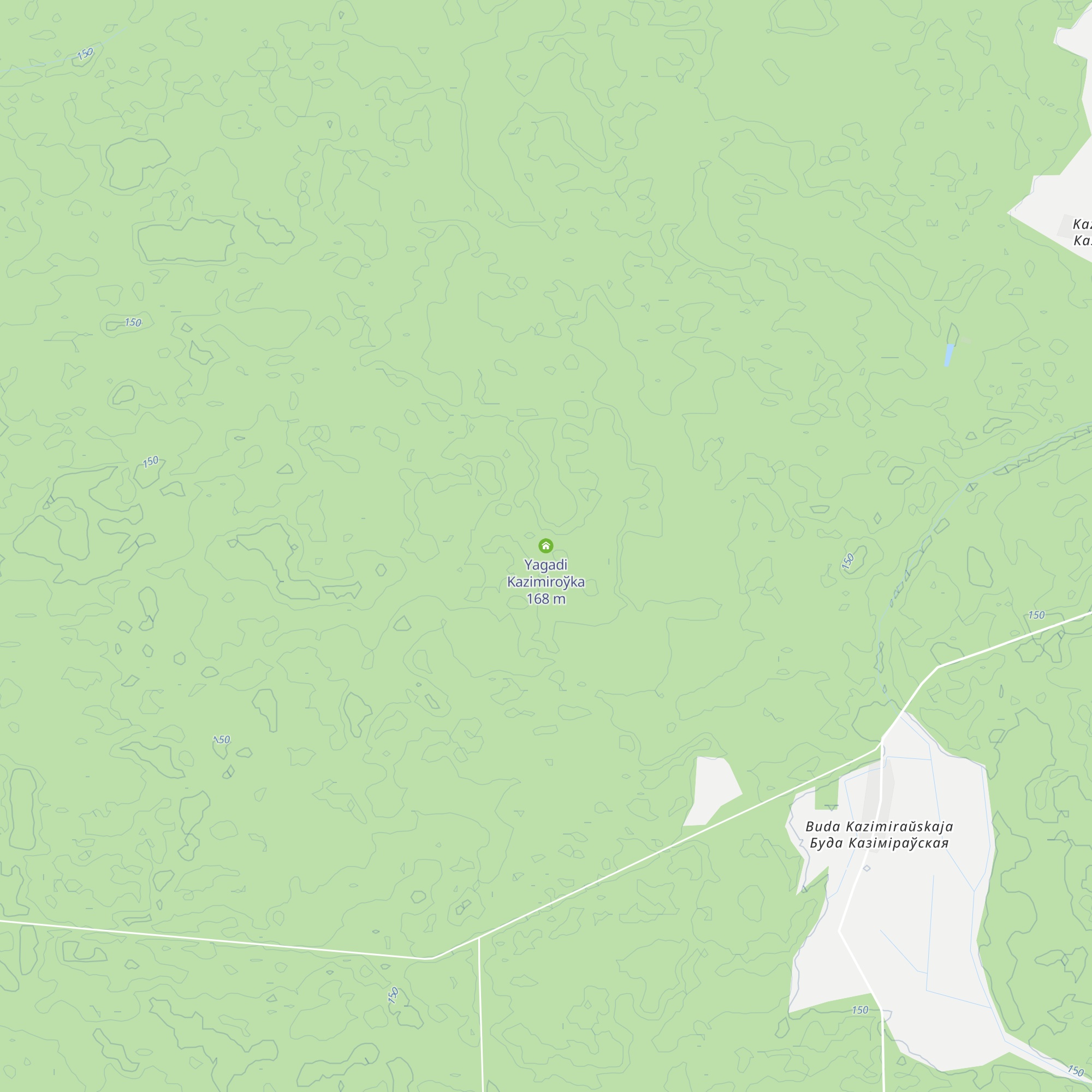 Yagadi Kazimiroўka map
