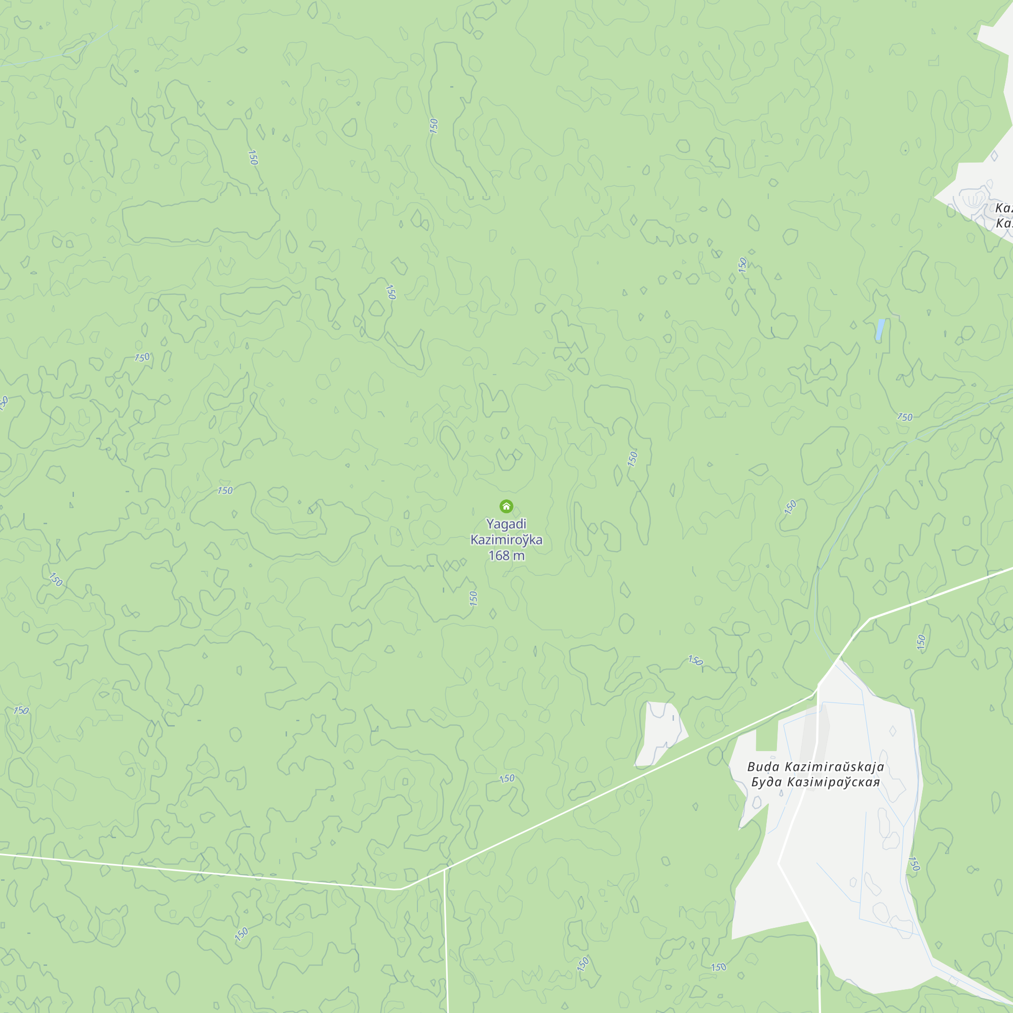 Yagadi Kazimiroўka map