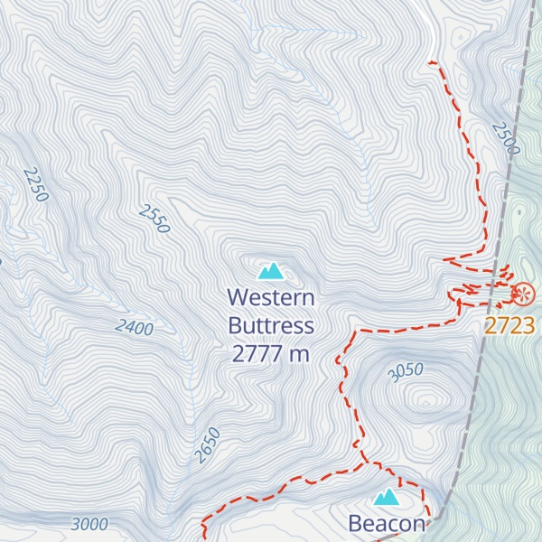 Map of Western Buttress
