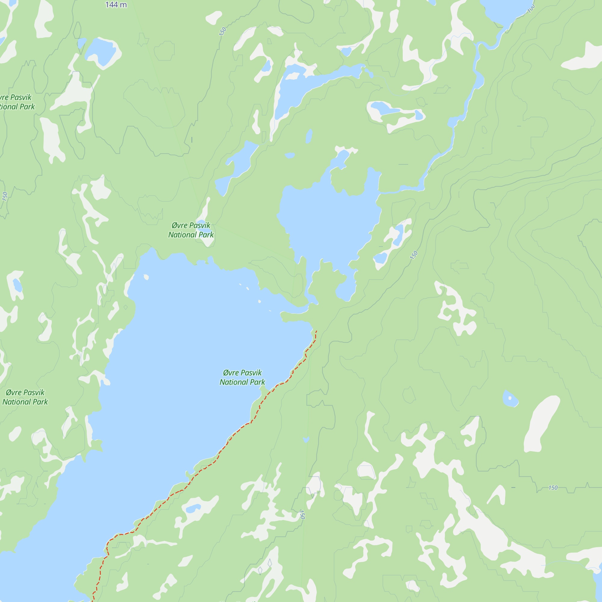 Sortbrysttjern koia map