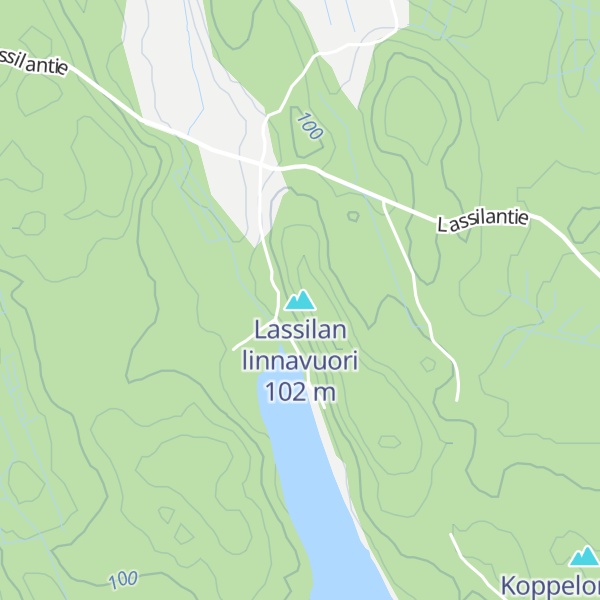 Map of Lassilan linnavuori