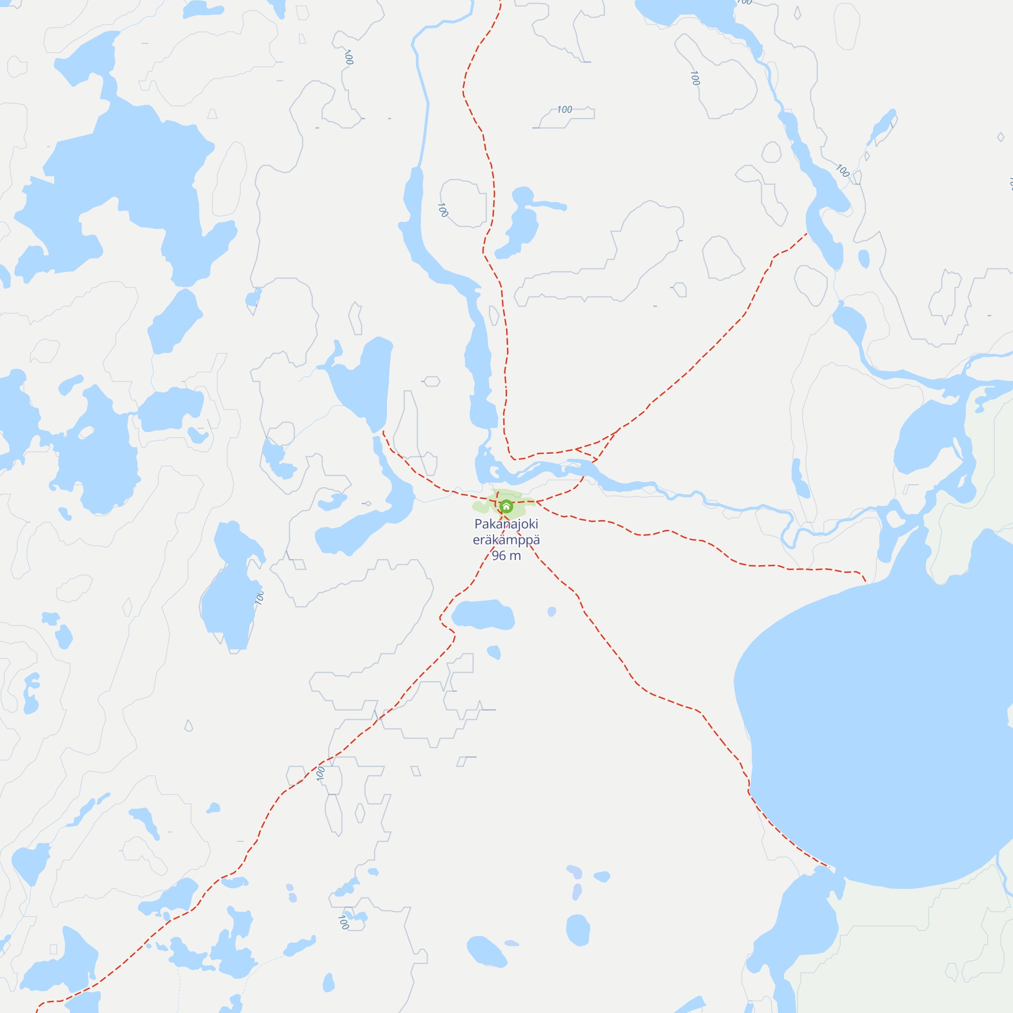 Pakanajoki eräkämppä map