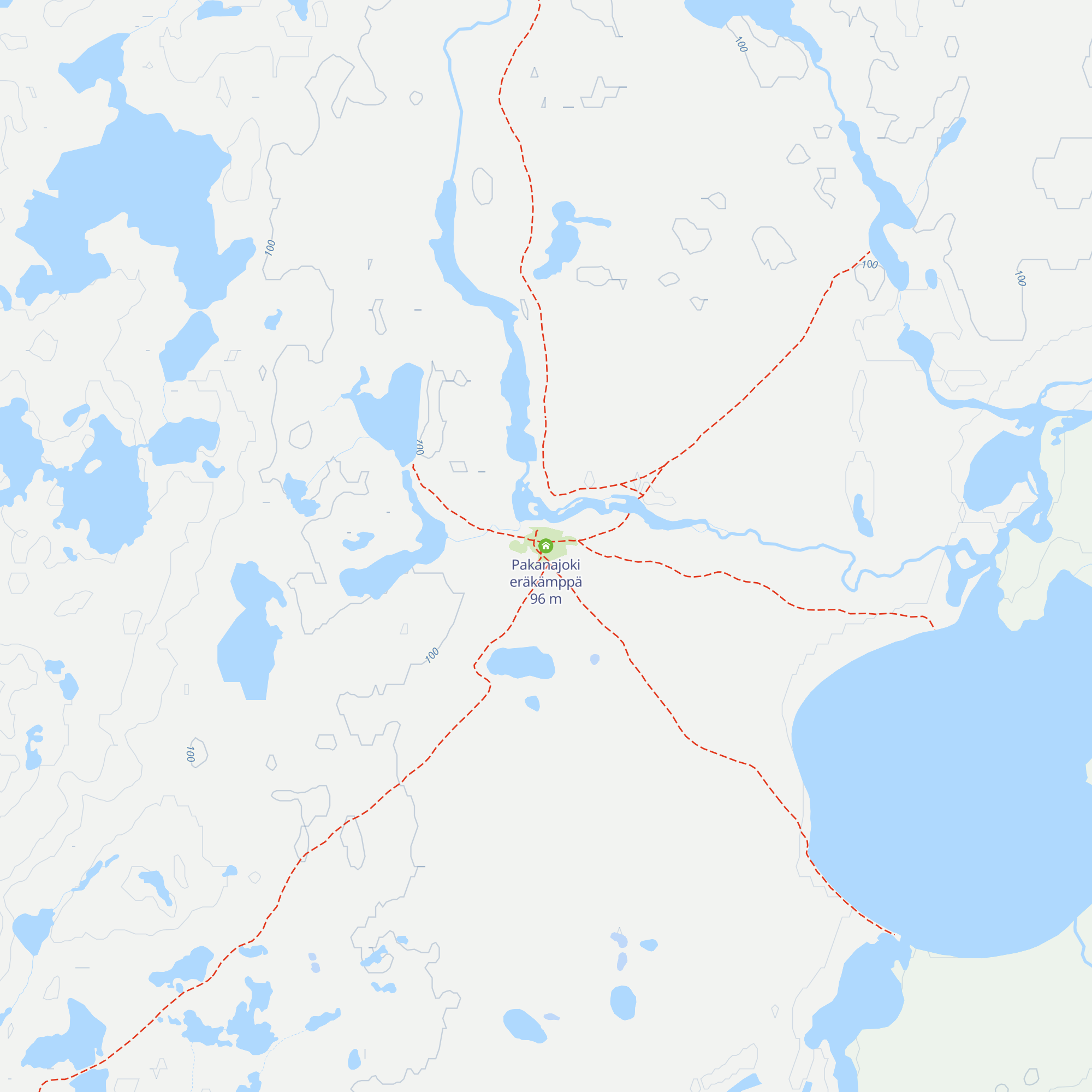 Pakanajoki eräkämppä map